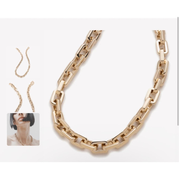 Eddie Borgo Supra Link Chain Gold Statement Necklace 17" Length NWT Retail $425 - Picture 2 of 10